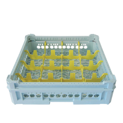 Cestello Lavaggio Bicchieri Estendibile 50x50 cm 16 Scomparti Kit 2 Giallo