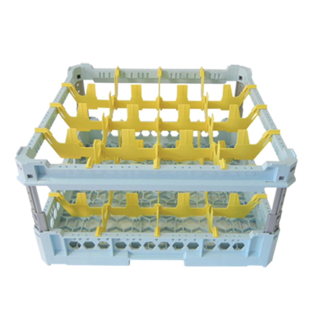Cestello Lavaggio Bicchieri Estendibile 50x50 cm 16 Scomparti Kit 3 Giallo