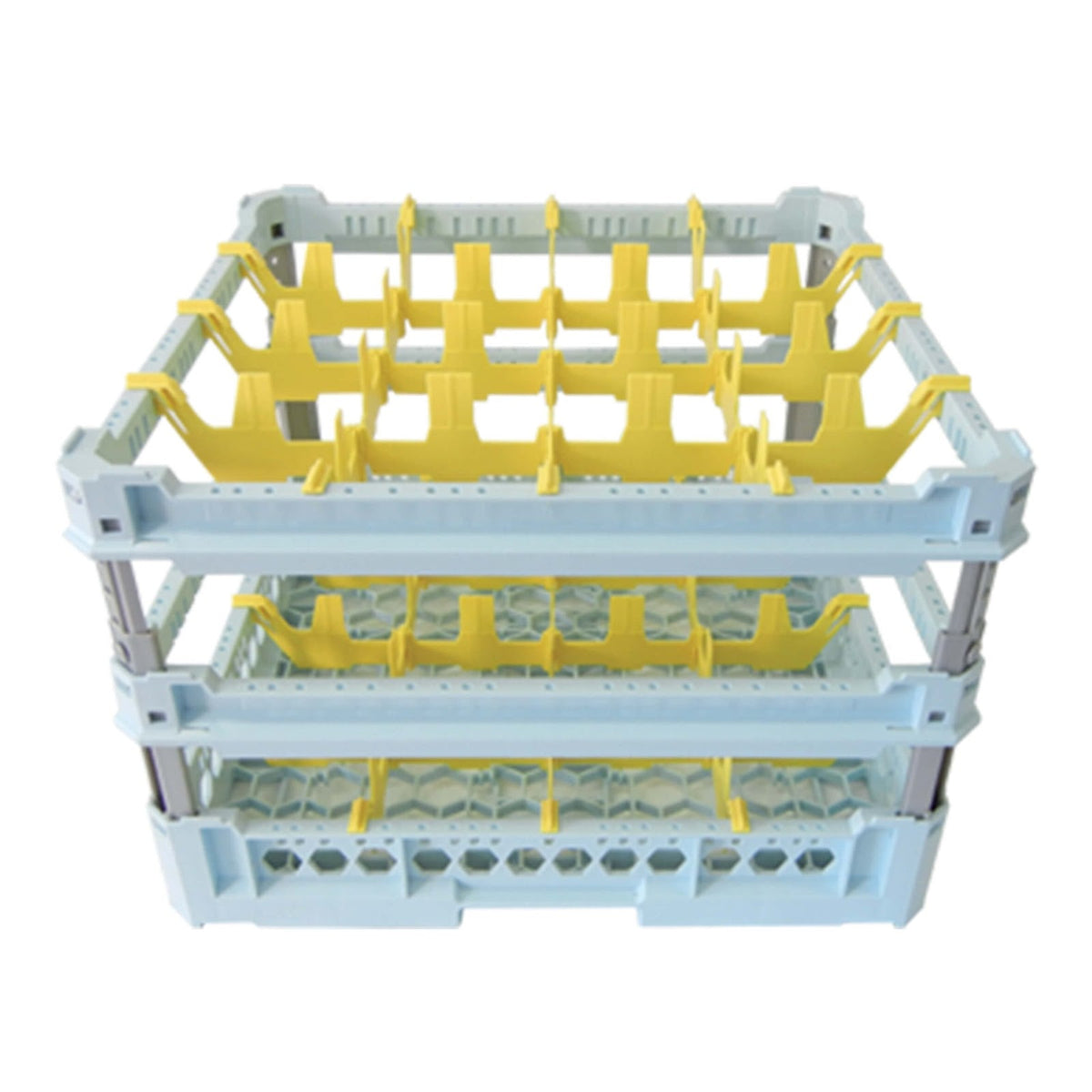 Cestello Lavaggio Bicchieri Estendibile 50x50 cm 16 Scomparti Kit 4 Giallo