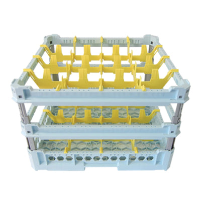 Cestello Lavaggio Bicchieri Estendibile 50x50 cm 16 Scomparti Kit 4 Giallo