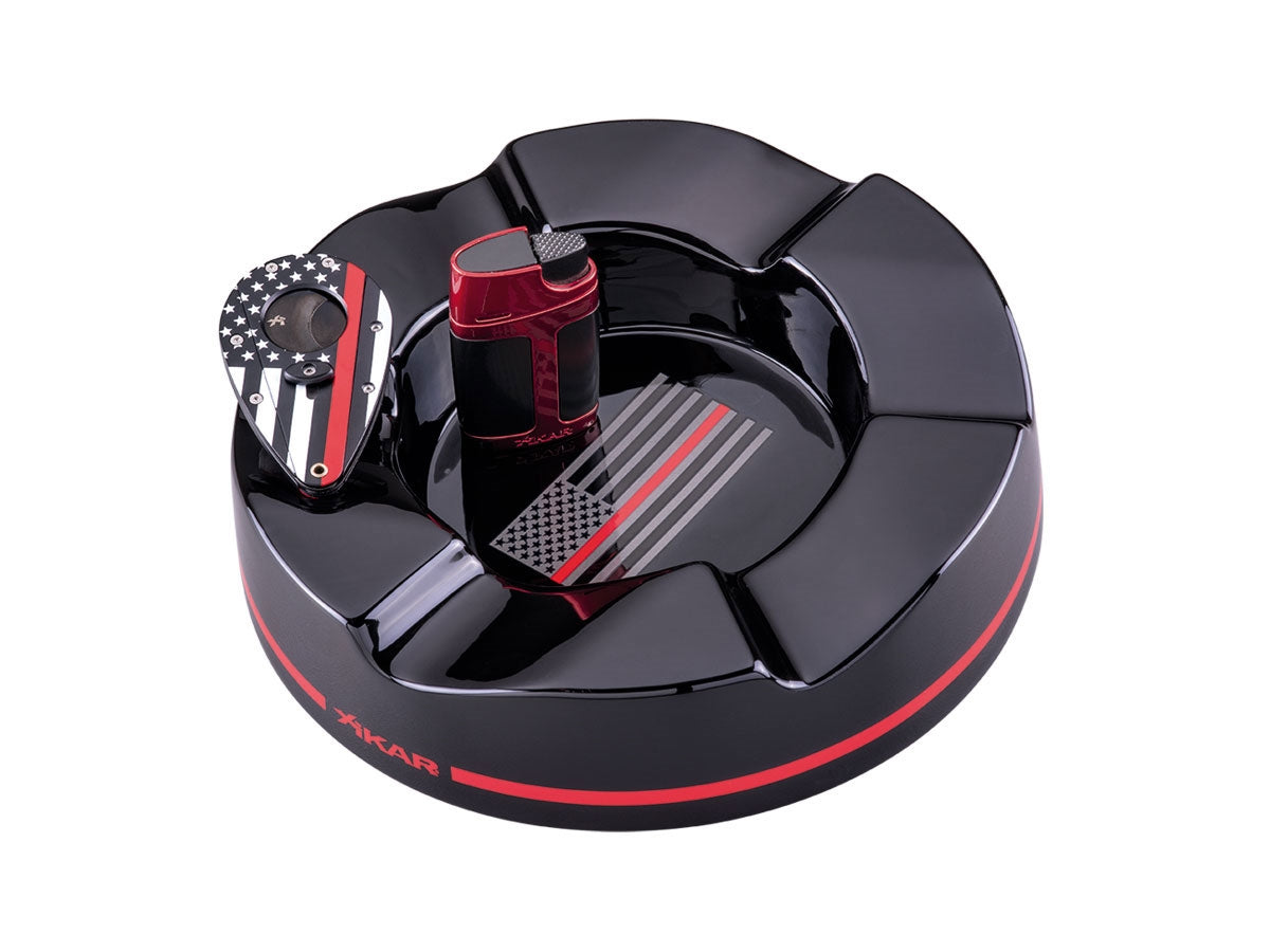 Xikar Gift Set Red Line (Posacenere / ELK Accendisigari / X1 Tagliasigari)