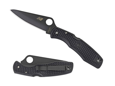 Spyderco Pacific Salt 2 C91PBBK2 dettaglio lama H-2 nera e FRN con Bi-Directional Texture