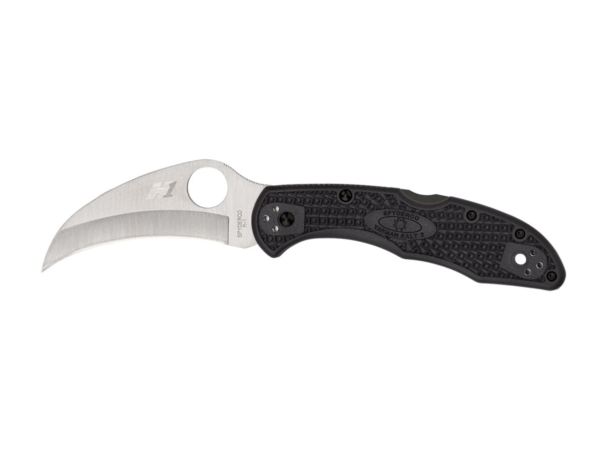 Spyderco Tasman Salt 2 C106PBK2 lama Hawkbill H-1 piatta, FRN nero, uso acquatico