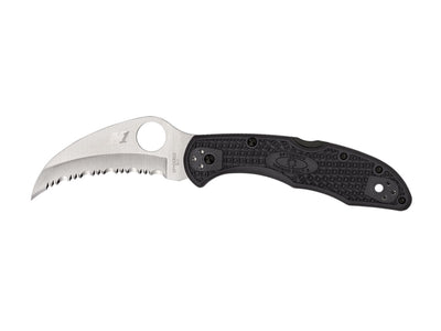 Spyderco Tasman Salt 2 C106SBK2 lama Hawkbill H-1 seghettata, FRN nero, uso acquatico