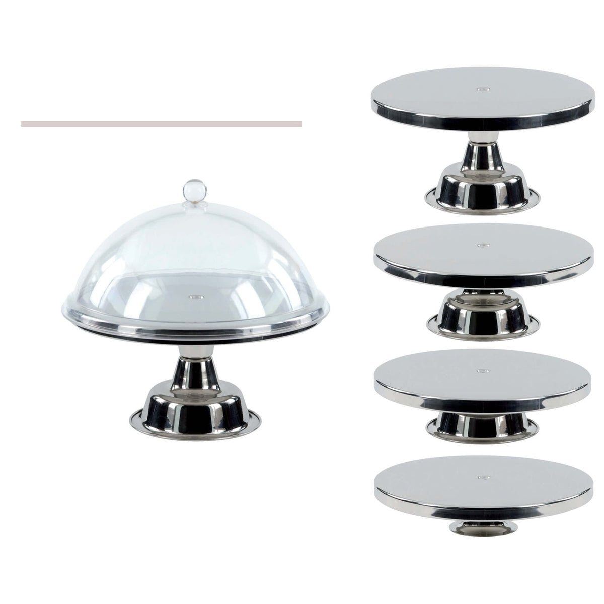 ILSA Alzata Componibile in Acciaio Inox Piatto Ø 20 cm Altezza Regolabile da 7 a 15 cm