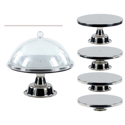ILSA Alzata Componibile in Acciaio Inox Piatto Ø 30 cm Altezza Regolabile da 7 a 15 cm