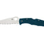 Spyderco Endura 4 C10FSK390 lama K390 seghettata piatta, manico FRN blu Bi-Directional Texture