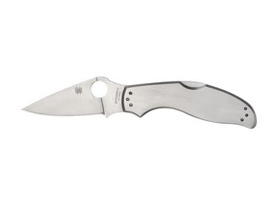 Spyderco UpTern C261P lama 8Cr13MoV piatta, manico acciaio inossidabile, Back Lock
