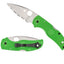 Spyderco Native 5 Salt C41SGR5 lama LC200N seghettata FRN verde Back Lock - dettaglio lama
