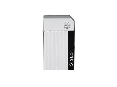 Accendino Siglo Chrome Lighter Electro Stripes placcato argento cromato punch integrato