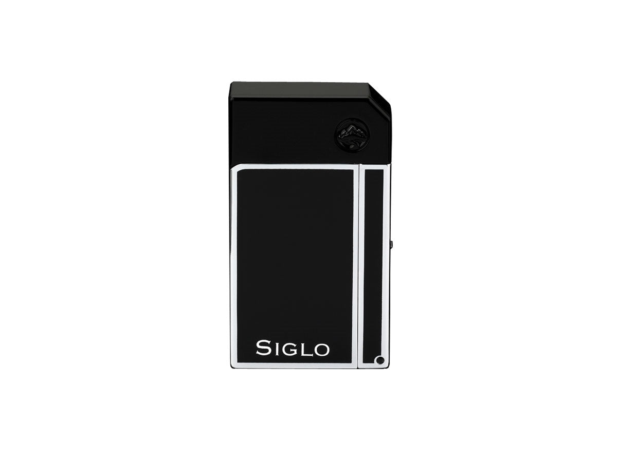 Accendino Siglo Chrome Lighter Obsidian Black smaltato nero punch integrato