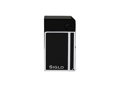 Accendino Siglo Chrome Lighter Obsidian Black smaltato nero punch integrato