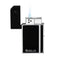 Siglo Chrome Lighter Obsidian Black vista laterale cappuccio angolato