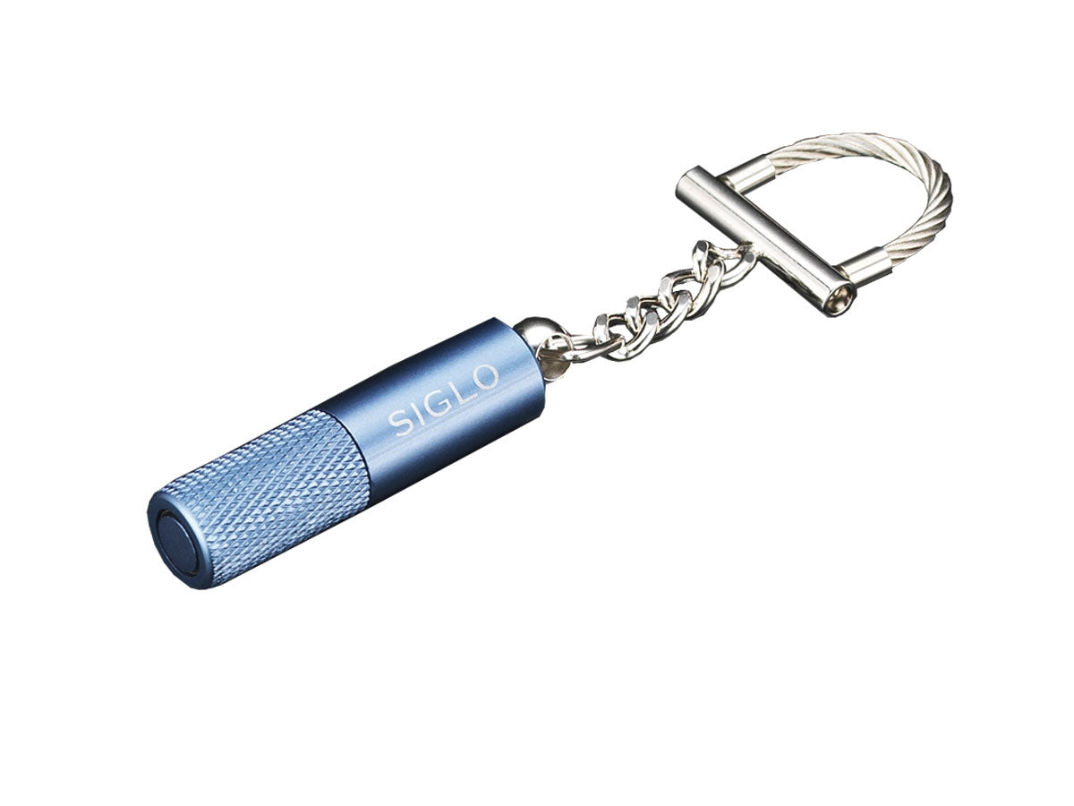 Siglo Key Chain Punch Cutter portachiavi blu metallico meccanismo rotante 4,7x1,2 cm