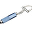 Siglo Key Chain Punch Cutter blu metallico vista laterale dettaglio foro sigaro