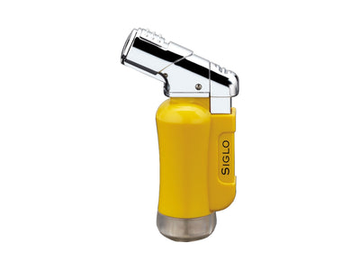 Accendino Siglo Mini Torch Lighter giallo Cohiba serbatoio a finestra cappuccio retrattile