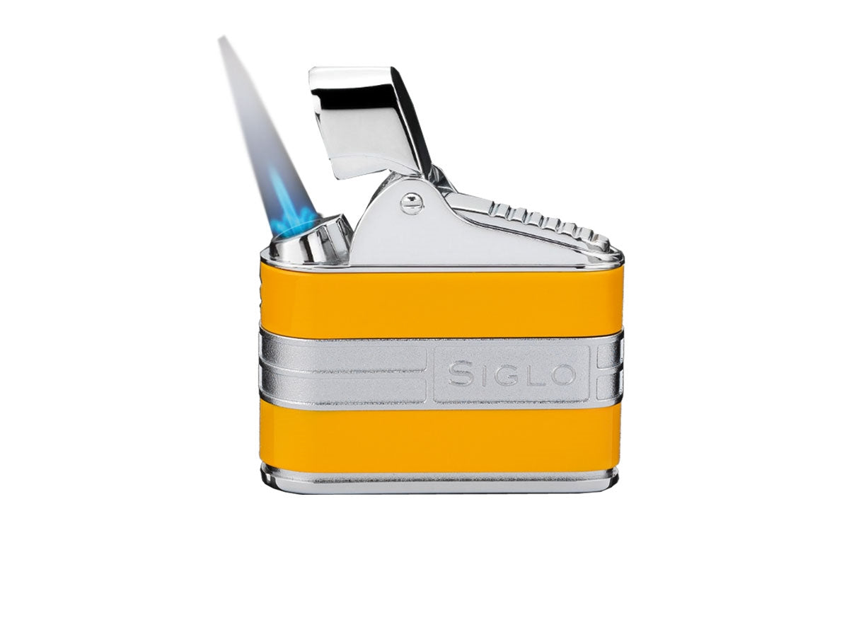 Siglo Retro II Lighter giallo Cohiba vista laterale punch integrato