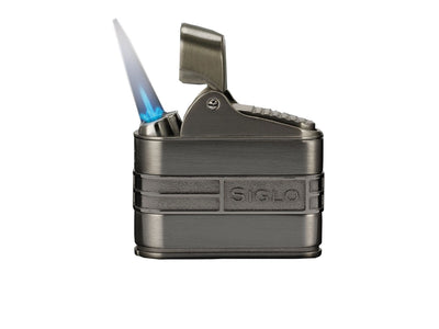 Siglo Retro II Lighter gun metal vista laterale punch integrato