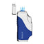 Siglo Triple Flame Lighter blu vista laterale finestra serbatoio e regolatore