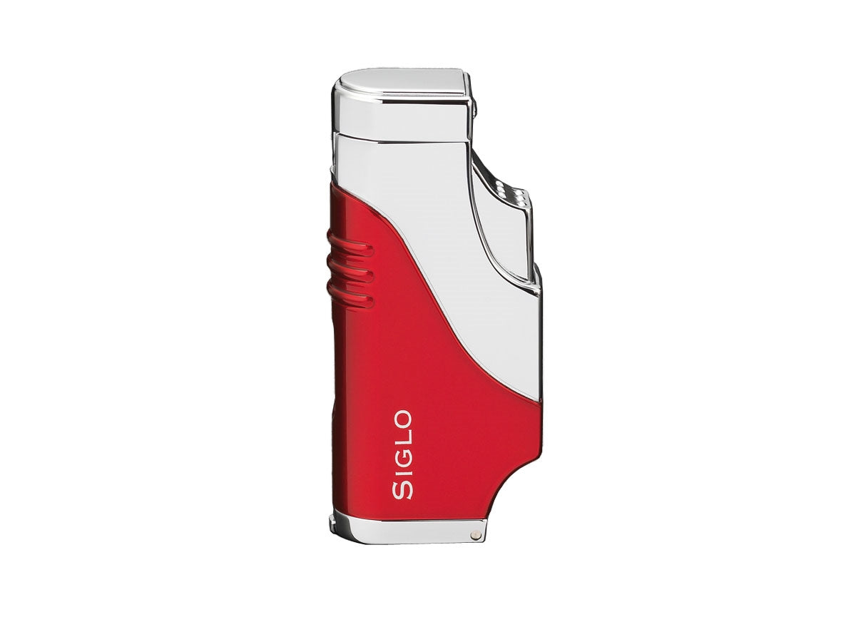 Accendino Siglo Triple Flame rosso tre fiamme jet sigari grande formato punch