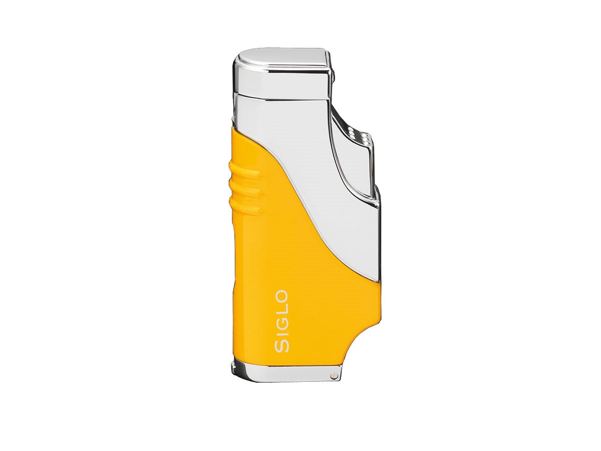 Accendino Siglo Triple Flame giallo tre fiamme jet sigari grande formato punch