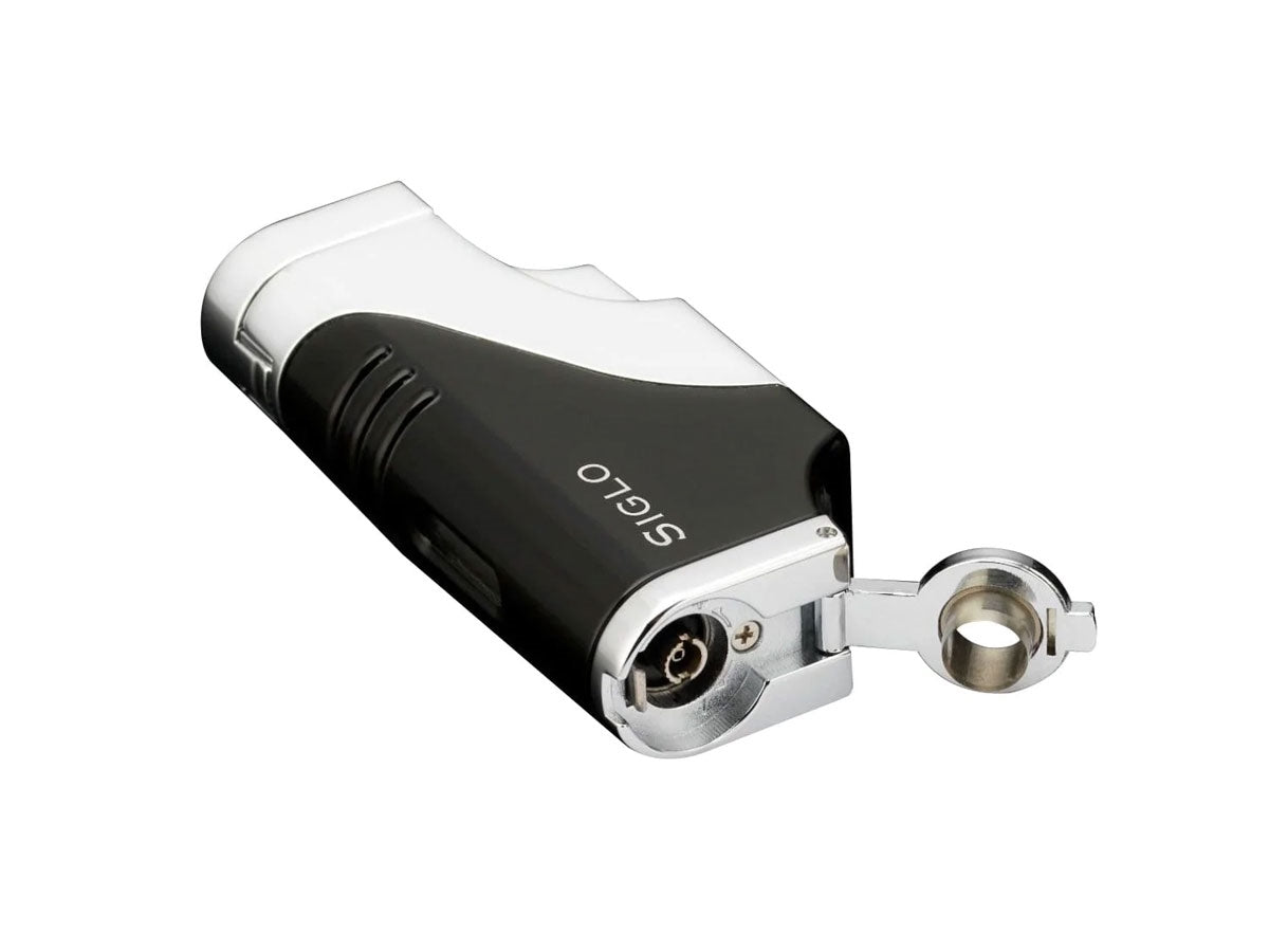 Siglo Triple Flame nero dettaglio stantuffo antiscivolo e punch