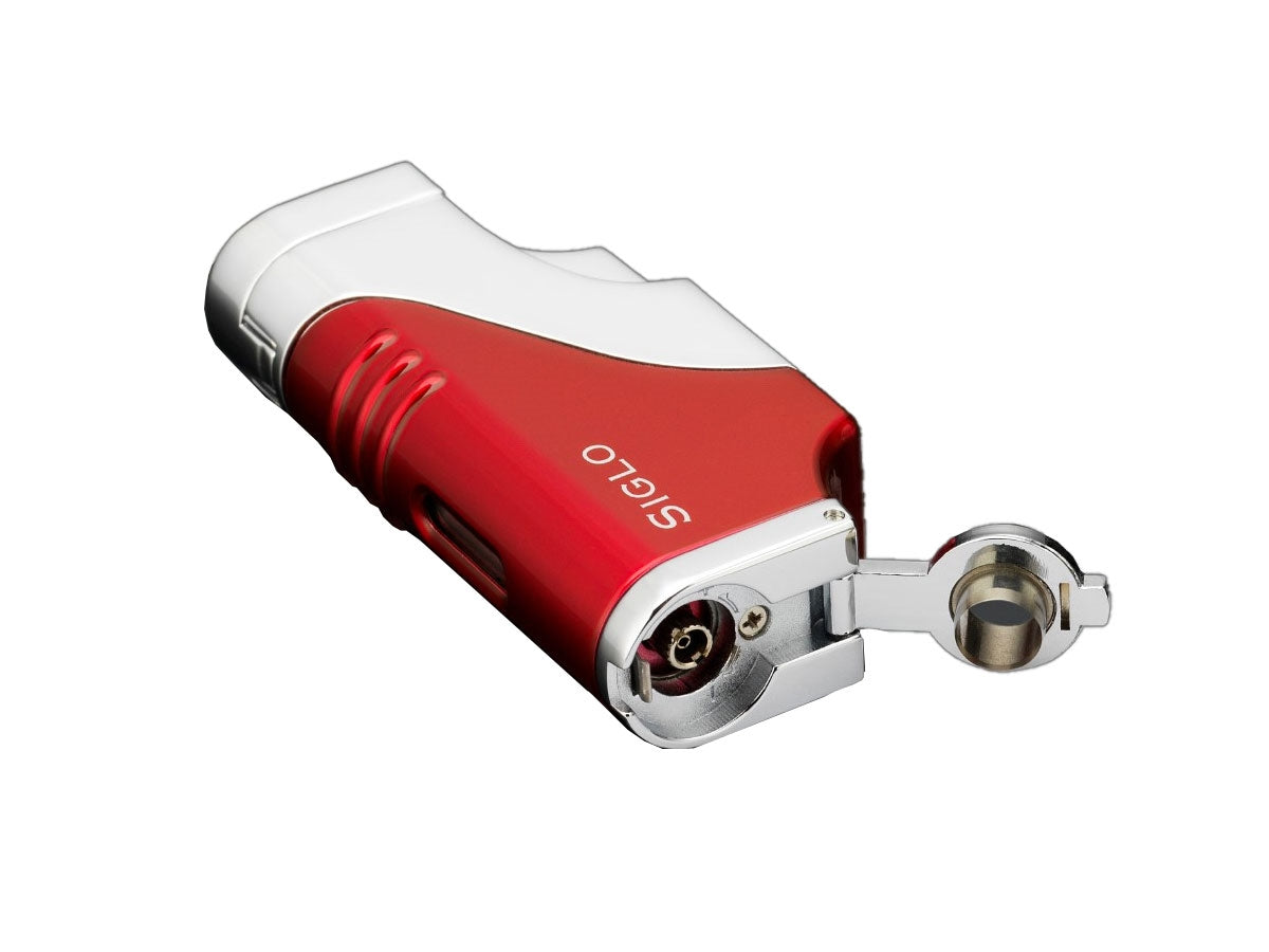 Siglo Triple Flame rosso dettaglio stantuffo antiscivolo e punch