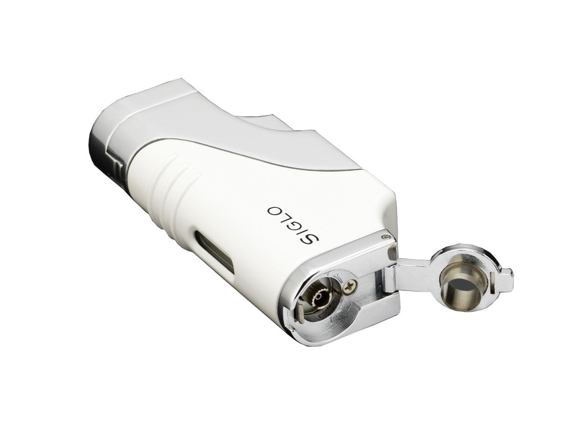 Siglo Triple Flame bianco dettaglio stantuffo antiscivolo e punch