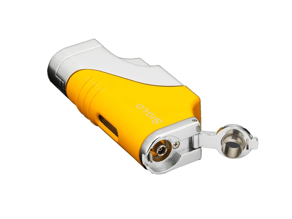 Siglo Triple Flame giallo dettaglio stantuffo antiscivolo e punch