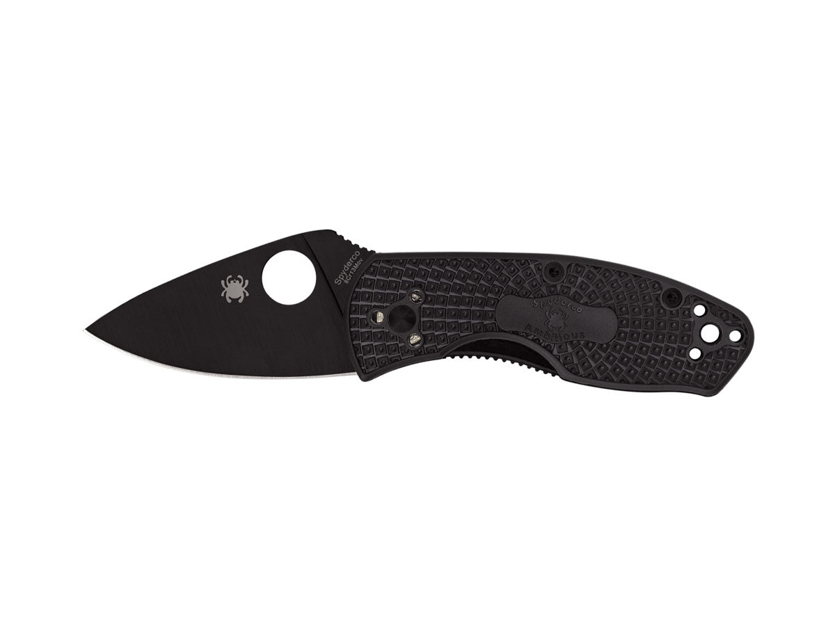 Spyderco Ambitious FRN Black Blade C148PBBK manico FRN nero, lama nera
