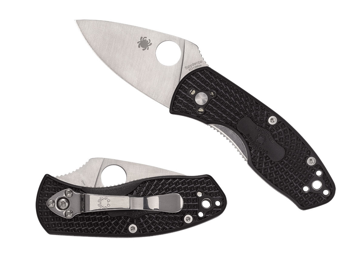 Spyderco Ambitious FRN Black C148PBK Liner Lock, clip Tip-Up ambidestra, Made in China