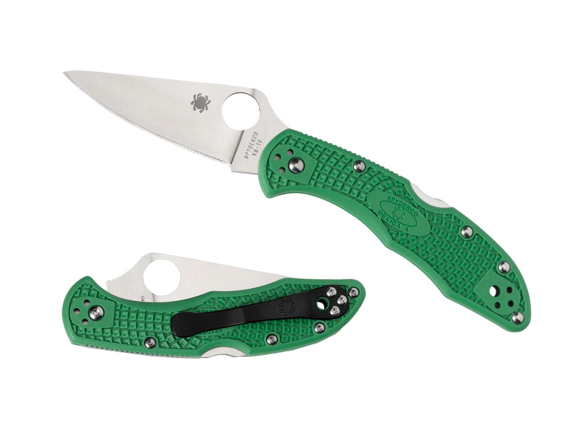 Spyderco Delica 4 C11FPGR 68 gr, Back Lock, clip 4 posizioni, Made in Japan