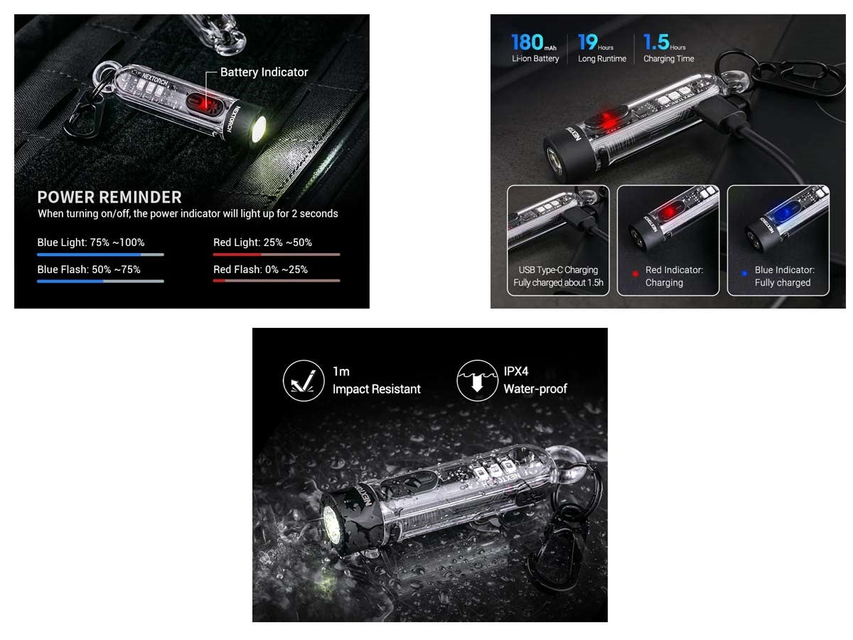 Nextorch K40 Keychain Light Ricaricabile 700 Lumens Led - foto 3