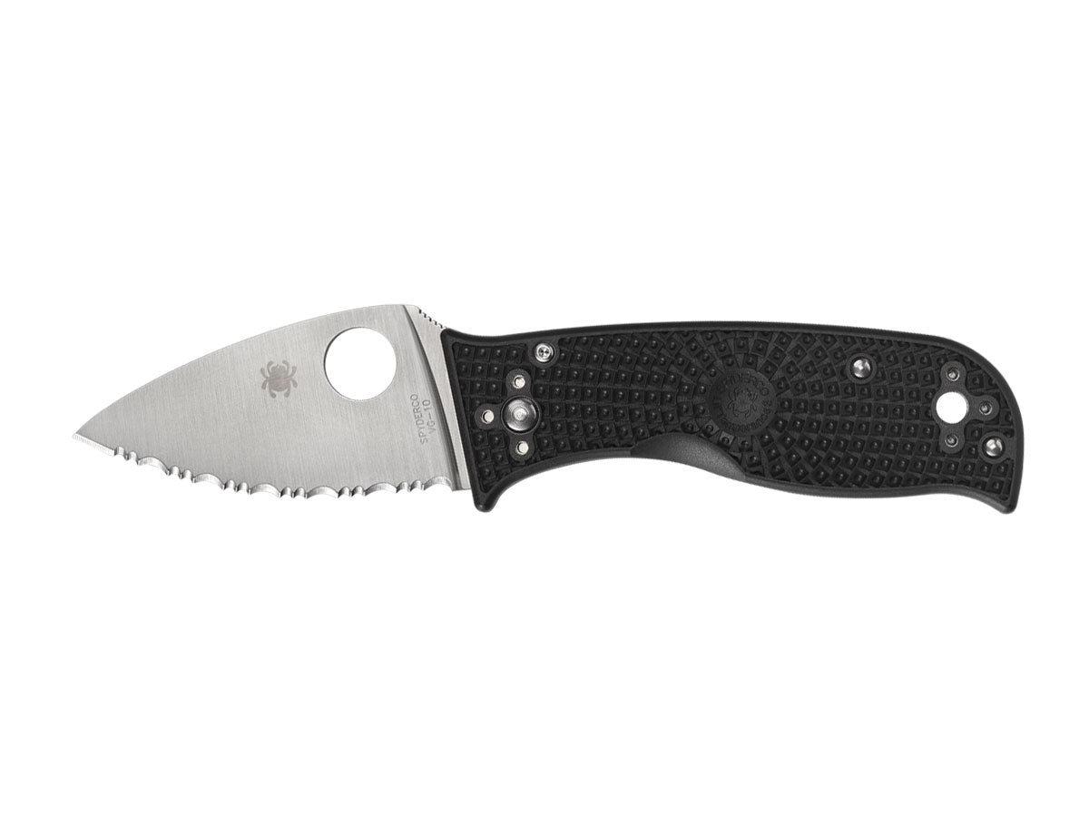 Spyderco Lil' Temperance 3 C69SBK3 manico FRN nero, lama seghettata, Compression Lock