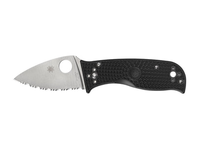 Spyderco Lil' Temperance 3 C69SBK3 manico FRN nero, lama seghettata, Compression Lock
