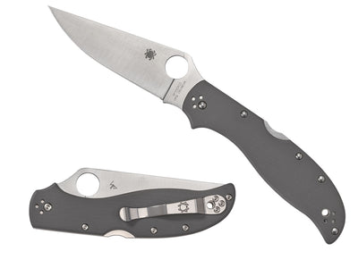 Spyderco Stretch 2 XL C258GPGYCW dettaglio lama CPM CRU-WEAR e G-10 grigie con backspacer
