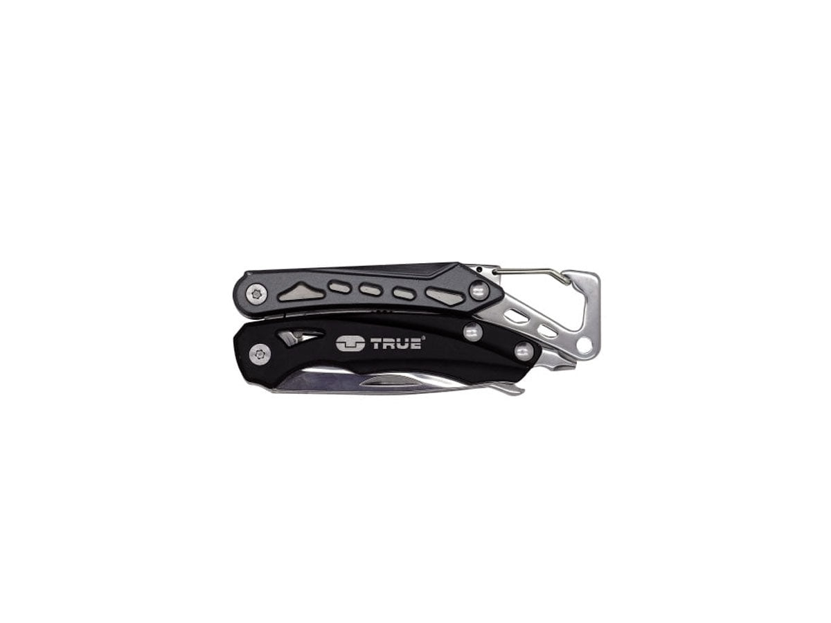 True Utility SEVEN - dettaglio pinza e coltellino aperto, misura 71 mm chiuso