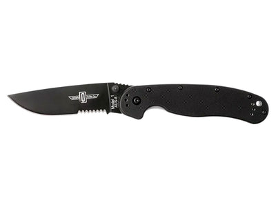 Ontario OKC RAT-1 Folder 8847BS lama AUS-8 8,9 cm Black Stone manico Nylon Liner Lock clip 4 posizioni