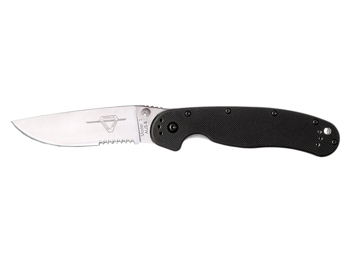 Ontario OKC RAT-1 Folder 8849SS lama AUS-8 8,9 cm Satin Stone manico Nylon Liner Lock clip 4 posizioni