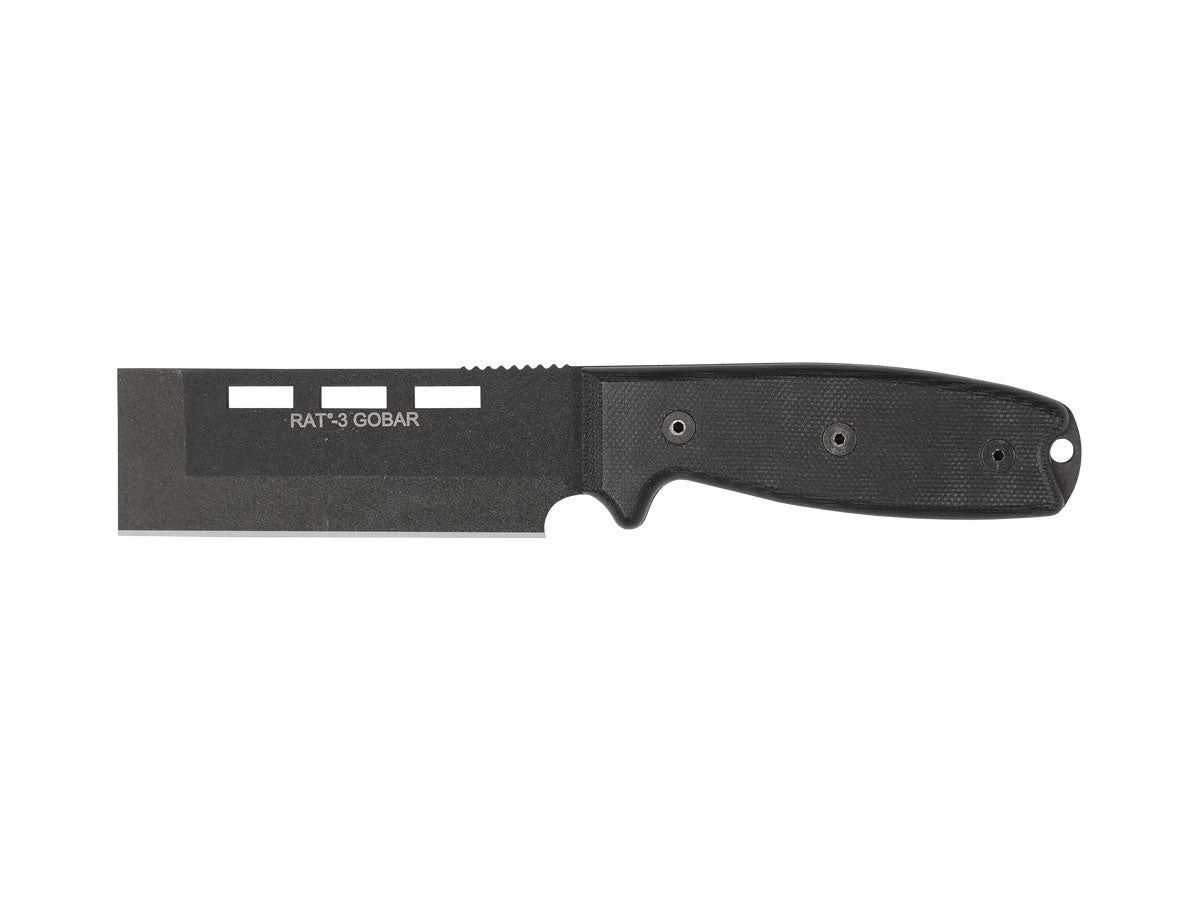 Ontario OKC RAT-3 Gobar 8660 lama scalpello 1075 Carbon 8,9 cm manico Micarta fodero Nylon MOLLE
