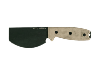 Ontario OKC RAT-3 Skinner 8661 lama 1075 Carbon 9,5 cm manico Micarta fodero cuoio 208 gr