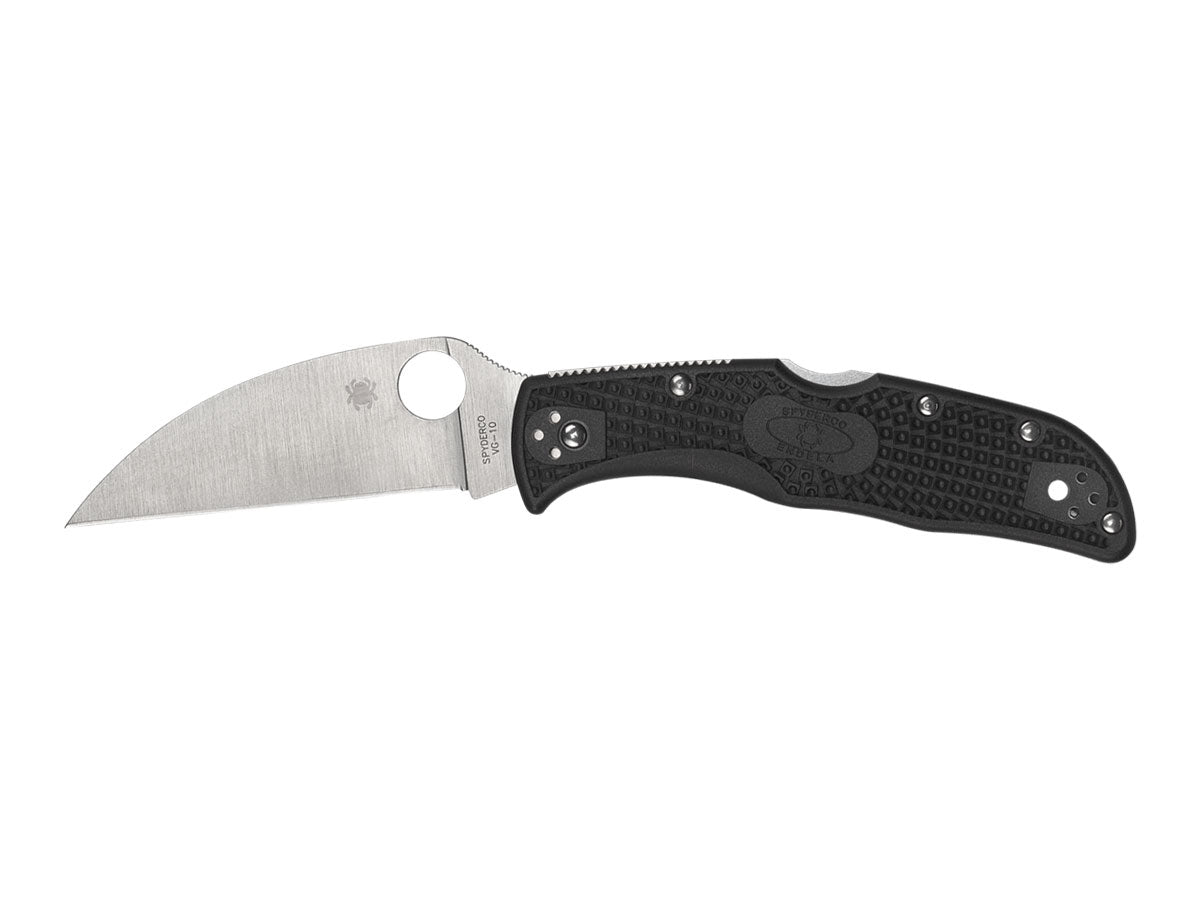 Spyderco Endela C243FPWCBK lama Wharncliffe VG-10 filo dritto dorso curvo, manico FRN nero