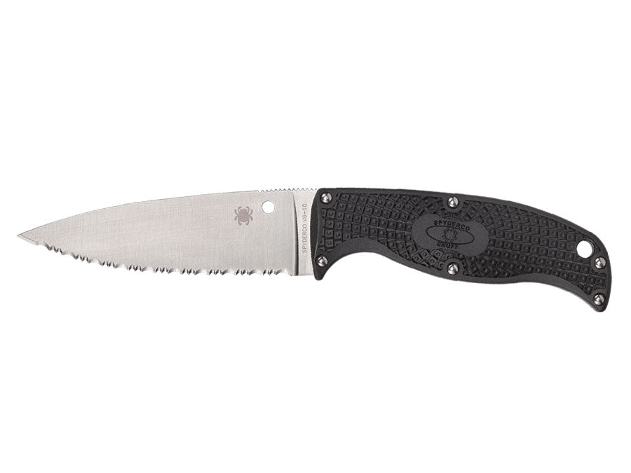 Spyderco Enuff 2 FB31SBK2 lama fissa seghettata FRN Bi-Directional Texture, codolo pieno