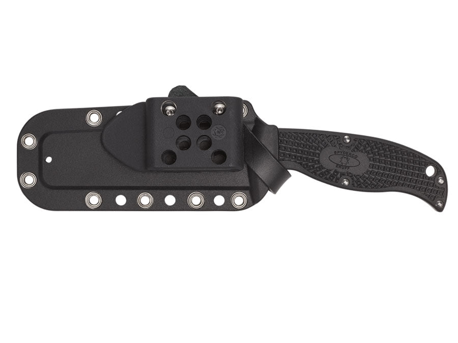 Spyderco Enuff 2 FB31SBK2 dettaglio lama seghettata e manico FRN texture bidirezionale