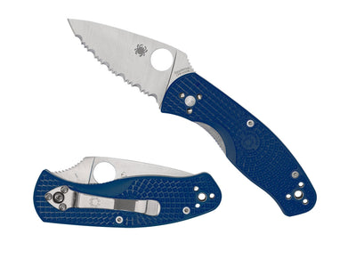 Spyderco Persistence FRN Blue S35VN Serrated C136SBL Liner Lock, clip ambidestra, Made in USA