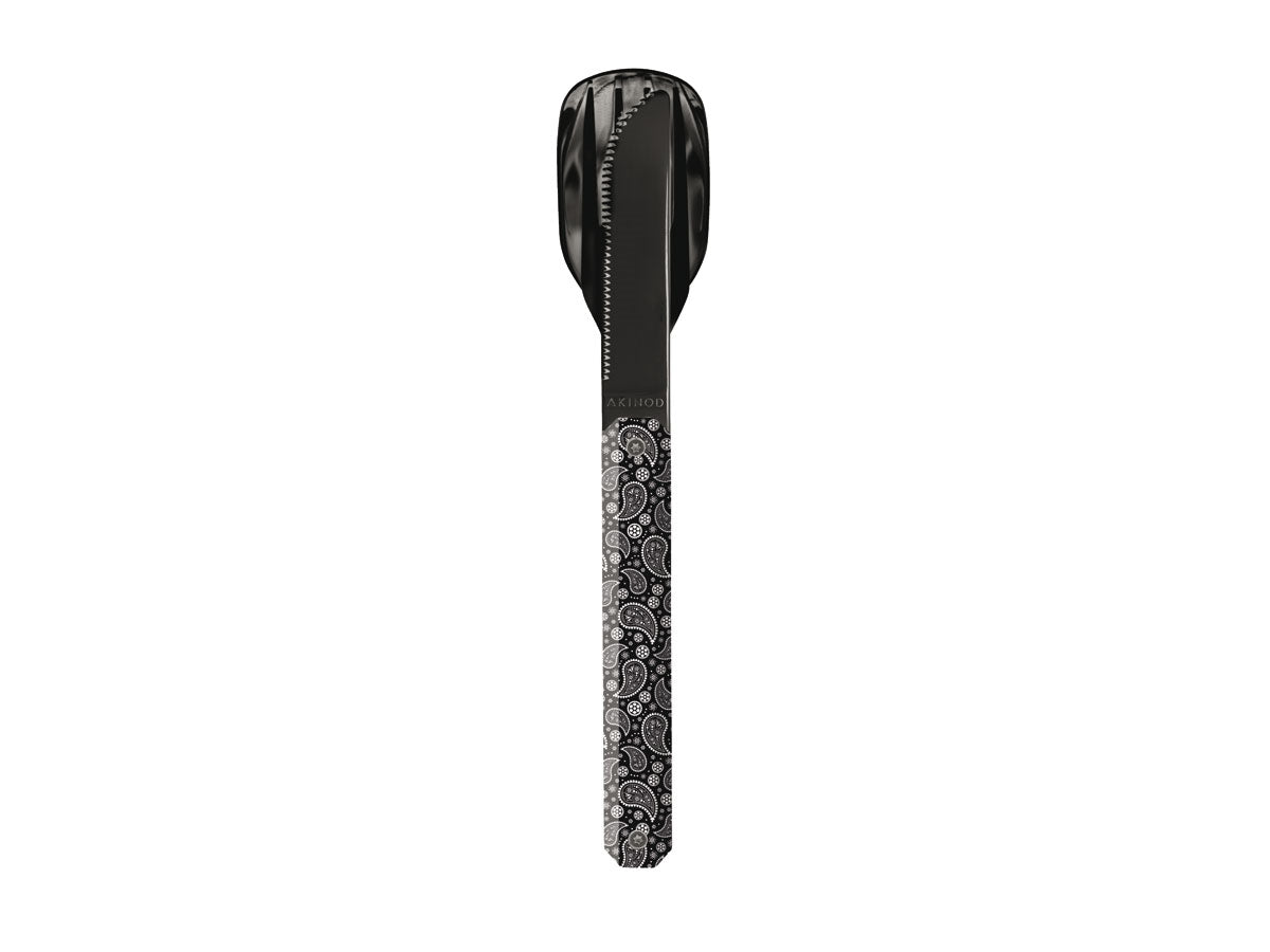Akinod Magnetic Straight Cutlery 12H34 Black Mirror Bandana Noir