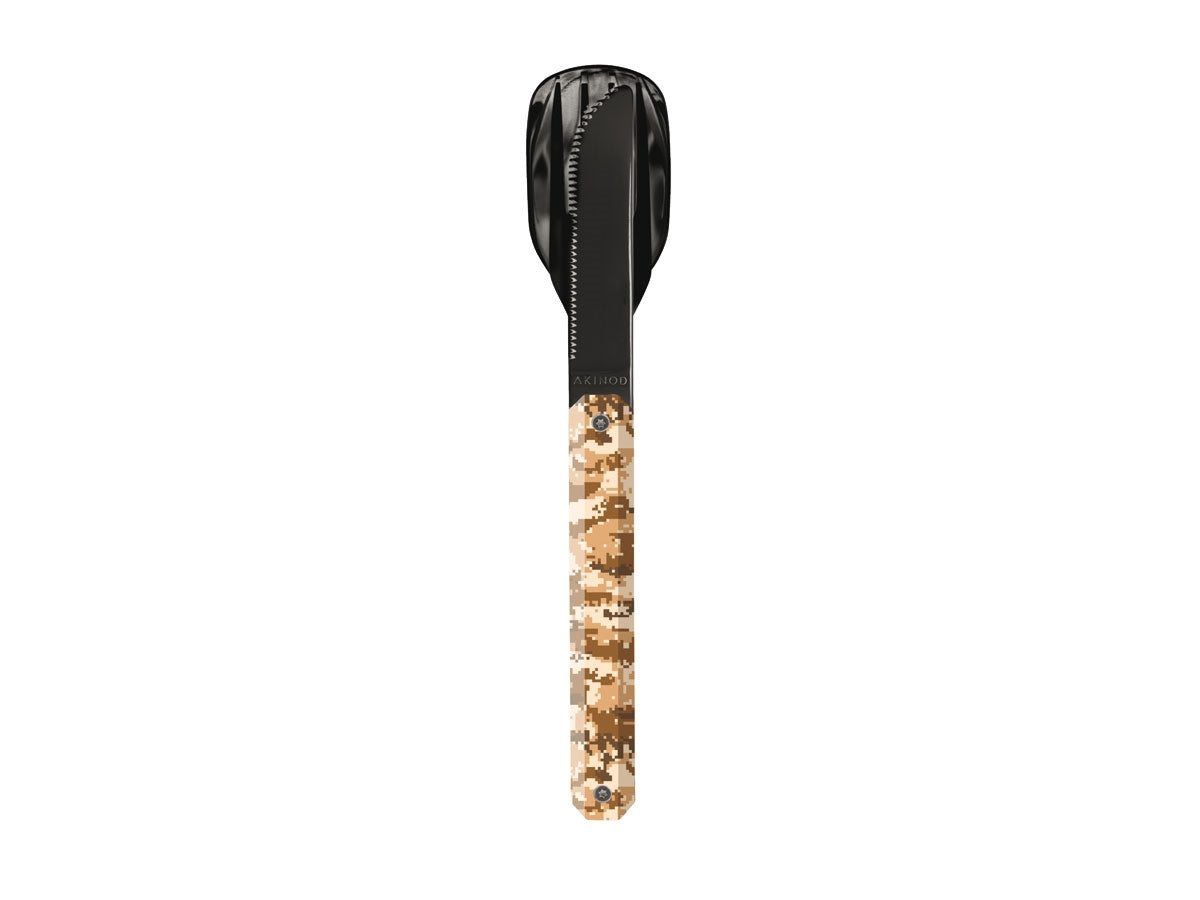 Akinod Magnetic Straight Cutlery 12H34 Black Mirror Camo Pixel