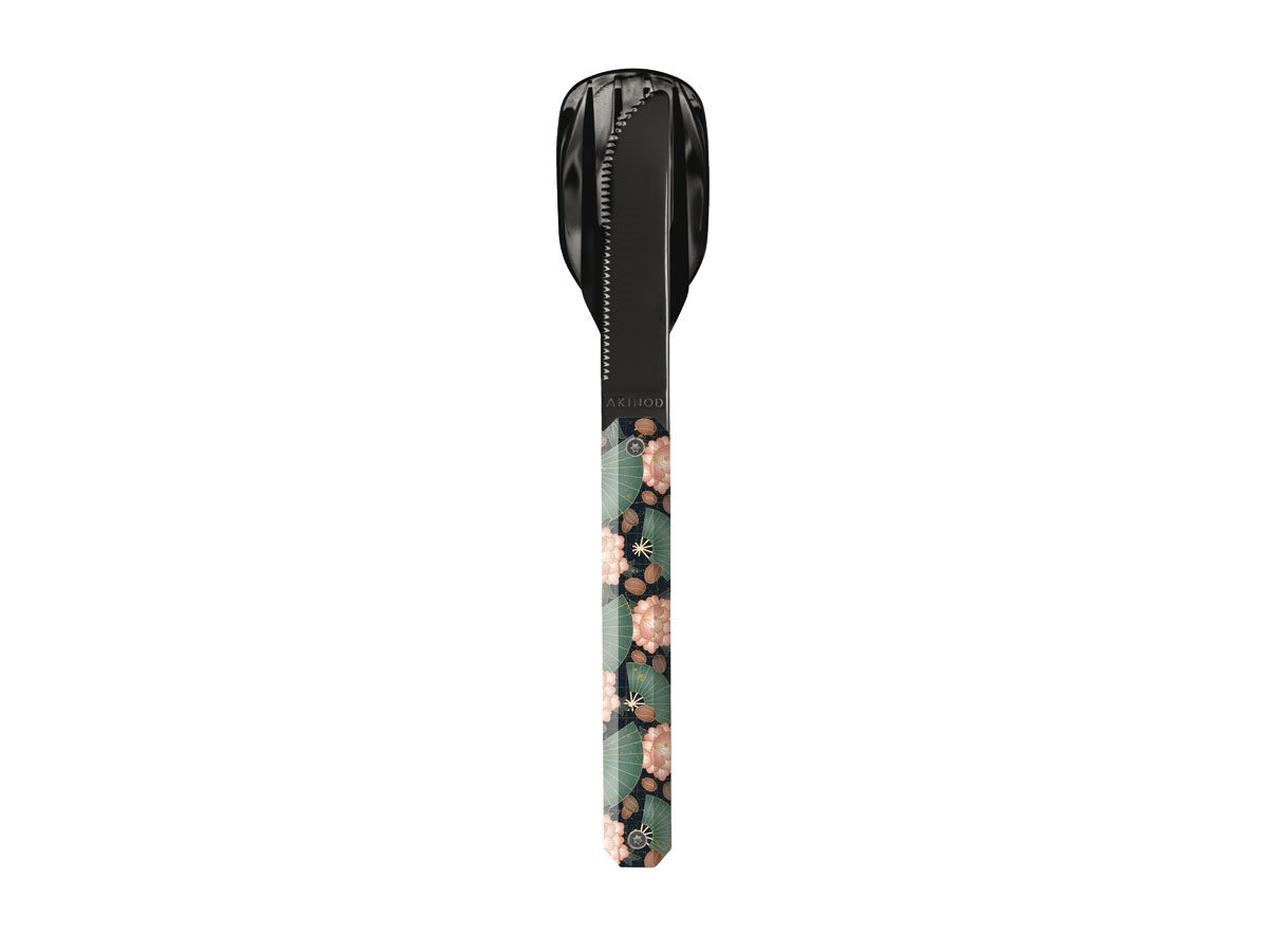 Akinod Magnetic Straight Cutlery 12H34 Black Mirror Eventail