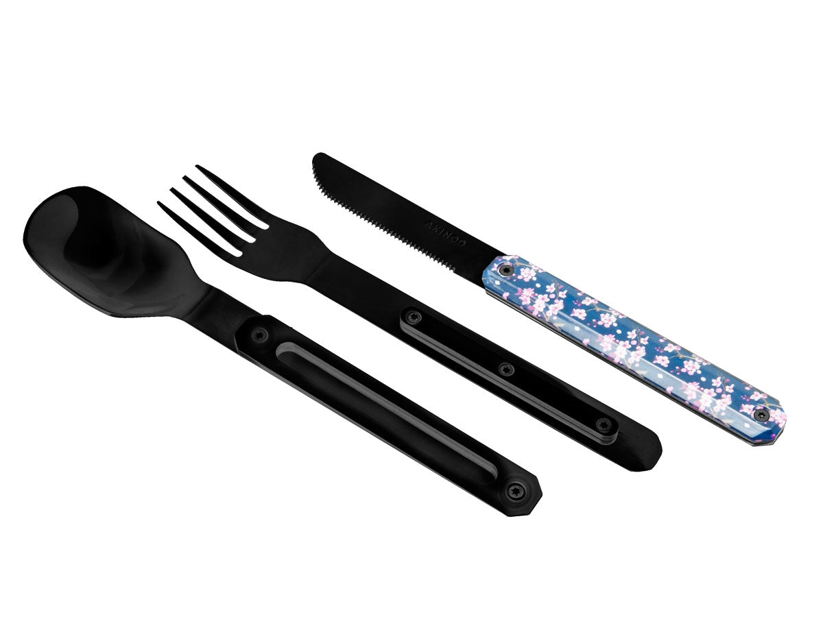 Akinod Magnetic Straight Cutlery 12H34 Black Mirror Fleurs de Cerisier - foto 2