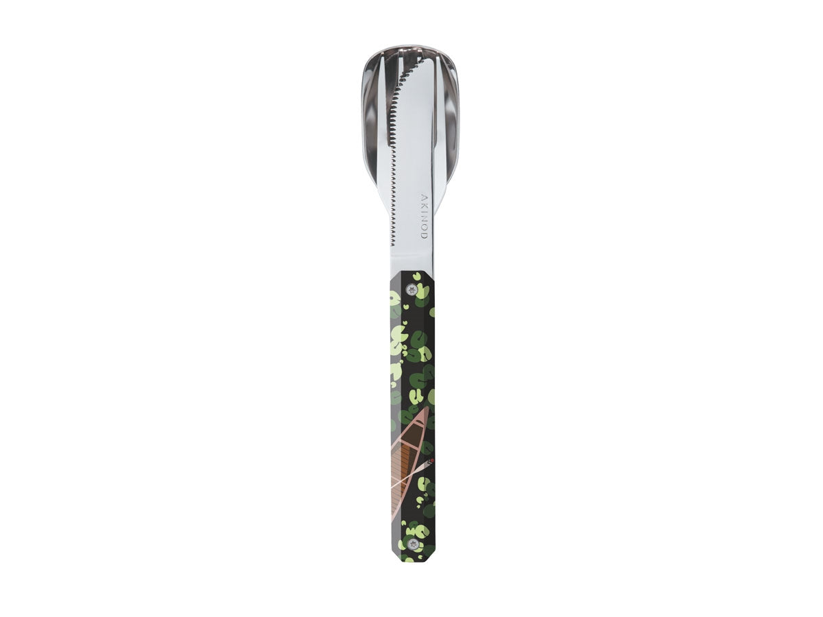 Akinod Magnetic Straight Cutlery 12H34 Mirror Canoe